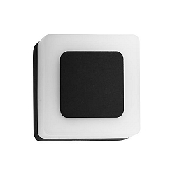 Outdoor LED wall luminaire, IP54, square, with 2 exchangeable front panels, 230V, 9W 3000K 665lm