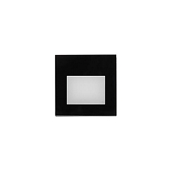 Recessed LED socket luminaire WALL KIT68 with partial cover, IP20, square, 7.8x7.8cm, 230V, 1.5W 3000K 35lm, CRi >90, black