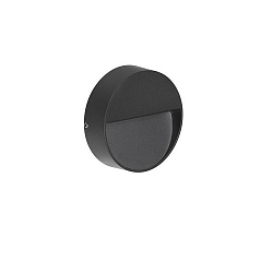 wall luminaire round IP65, black, transparent 