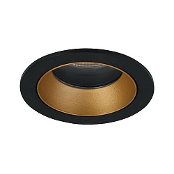 Plafondinbouwarmatuur ALTERO-R rond, direct IP44, goud, zwart dimbaar