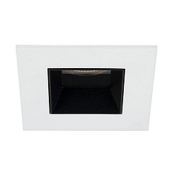 Recessed LED downlight ALTERO, IP44, square, 8.3 x 8.3cm, changeable cover, 500mA, 9.2W 3000K 820lm 33�, white / black