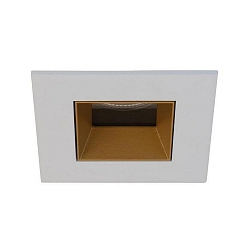 Plafondinbouwarmatuur ALTERO-S hoekig, direct IP44, goud, wit dimbaar