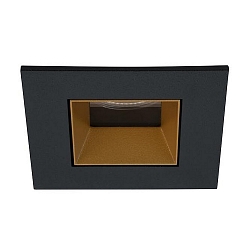Downlight ALTERO vierkant IP44, goud, zwart 