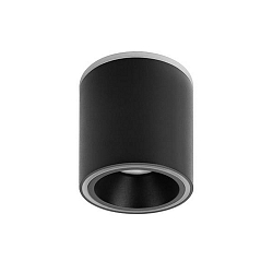 Downlight DOLOK-R rond, met sierring, direct / indirect IP20, zwart mat dimbaar