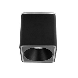 Downlight DOLOK-S hoekig, met sierring, direct / indirect IP20, zwart mat dimbaar