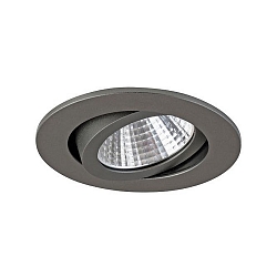 Recessed LED spot, IP20, round, � 8.2cm, Plug&Play 350mA, 7W 2700K 740lm 38�, swivelling 30�, matt titanium