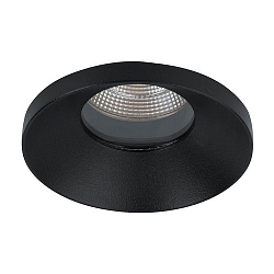 Recessed outdoor LED downlight with funnel cover, IP54, � 8.3cm, 500mA, 9.2W 3000K 820lm 38�, structured black