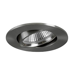 Recessed LED spot INDIWO68, IP20, cover round, � 8cm, Plug&Play 350mA, 5.5W 3000K 550lm 36�, swivelling 15�, matt nickel
