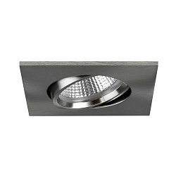 Recessed LED spot INDIWO68, IP20, cover square, 8 x 8cm, Plug&Play 350mA, 5.5W 3000K 550lm 36�, swivelling 15�, matt nickel