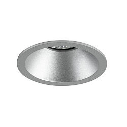 Recessed LED downlight, IP20, round, � 8.2cm, Plug&Play 350mA, 7W 3000K 600lm 40�, structured silver