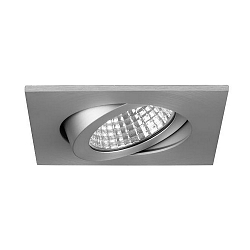 Recessed outdoor LED spot dim2warm, IP65, 8.2 x 8.2cm, Plug&Play 350mA, 12W 1800-3000K 900lm 38�, swivelling 30�, matt alu