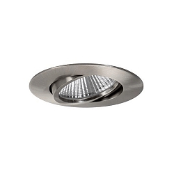 Inbouwarmatuur BIG65 rond, draaibaar LED IP65, nikkel mat dimbaar 8W 730lm 3000K 20-40� 20-40� CRI 80-89
