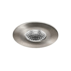 recessed luminaire OBIRA round, rigid, Dim-To-Warm IP65, brushed nickel dimmable 7W 420lm 1800 - 3000K 38� CRI >90