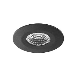 recessed luminaire OBIRA round, rigid, Dim-To-Warm IP65, black matt dimmable 7W 420lm 1800 - 3000K 38� CRI >90