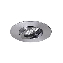 Inbouwarmatuur EXPAND GX5.3 rond, draaibaar IP20, aluminium geborsteld, mat dimbaar