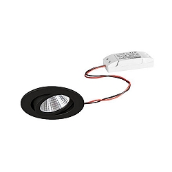 Inbouwarmatuur IP65, glanzend, zwart, transparant  6W 650lm 3000K 20-40� 20-40� CRI 80-89