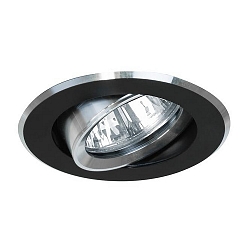 Recessed HV spot GU10, max. 50W, round, black / alu