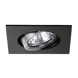 Recessed HV spot GU10, max. 50W, square, black / alu