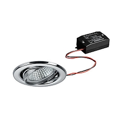 Inbouwspot BRONNY LED ON/OFF rond, draaibaar, incl. chauffeur, set van 1 IP20, chroom gepolijst 