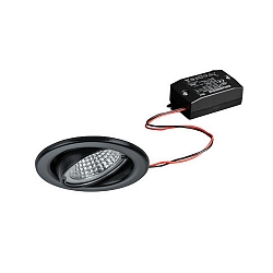 Inbouwspot BRONNY LED ON/OFF rond, draaibaar, incl. chauffeur, set van 1 IP20, zwart mat 