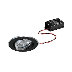 Downlight rond, draaibaar IP20, aluminium, zwart 