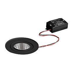 Inbouwarmatuur ITANSA R BB15 rond, stijf, schakelbaar LED IP54, zwart  6W 680lm 3000K 20-40� 20-40� CRI 80-89