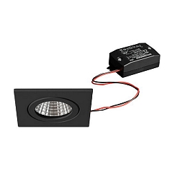 Inbouwarmatuur ITANSA S BB16 stijf, vierkant, schakelbaar LED IP54, zwart  6W 680lm 3000K 20-40� 20-40� CRI 80-89