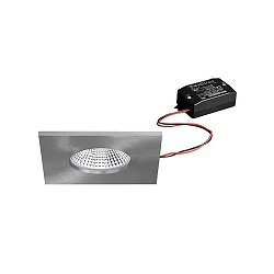 Downlight BB21 hoekig, stijf, ingebouwde versie, schakelbaar IP65, nikkel mat 