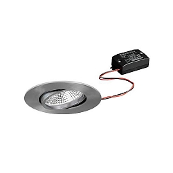 Inbouwarmatuur BB23 rond, draaibaar, schakelbaar IP65, nikkel  7W 620lm 3000K 36� 36� CRI >80