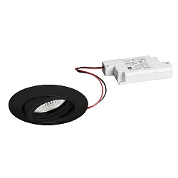 recessed luminaire BREENA R round, swivelling LED IP20, black dimmable 6W 680lm 3000K 20-40� 20-40� CRI 80-89