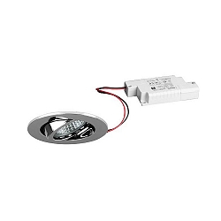 recessed luminaire TIRREL-R round, swivelling IP20, chrome dimmable 6W 680lm 3000K 38� 38� CRI >80