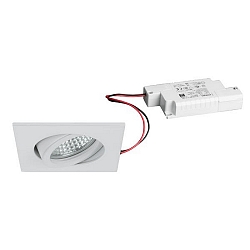 recessed luminaire TIRREL-S square, swivelling IP20, powder coated, white dimmable 6W 680lm 3000K 38� 38� CRI >80