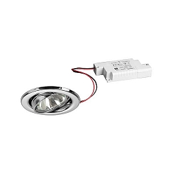 recessed spotlight BRONNY LED PHASE-DIM round, swivelling, incl. driver, set of 1 IP20, polished chrome dimmable