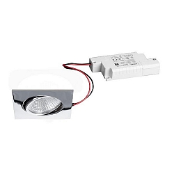 Downlight BB05 hoekig, dimbaar IP20, chroom dimbaar