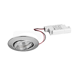 Recessed LED spot set BB13 dim2warm incl. converter, IP20, round, 230V, 6W 1800-3000K 460lm 38�, swivelling 25�, chrome