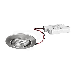 Recessed LED spot set BB09 dim2warm incl. converter, IP20, round, 230V, 6W 1800-3000K 460lm 38�, swivelling 25�, matt nickel