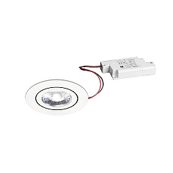 recessed luminaire IP20, glossy, transparent, white dimmable 6W 700lm 4000K 20-40� 20-40� CRI 80-89