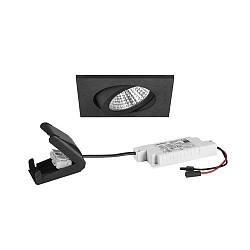 Inbouwarmatuur draaibaar, vierkant IP20, zwart dimbaar 6W 640lm 3000K 20-40� 20-40� CRI 80-89