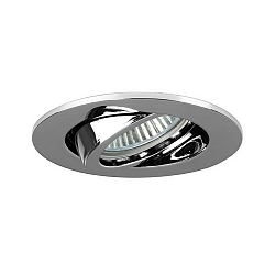 Recessed LED spot set BB18 dim2warm incl. converter, IP20, round, 230V, 6W 1800-3000K 460lm 38�, swivelling 30�, chrome