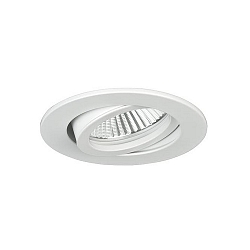 Recessed LED spot set BB18 dim2warm incl. converter, IP20, round, 230V, 6W 1800-3000K 460lm 38�, swivelling 30�, white