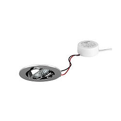 Inbouwarmatuur TIRREL-R rond, draaibaar IP20, chroom dimbaar 6W 680lm 3000K 38� 38� CRI >80