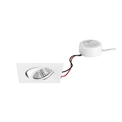Inbouwarmatuur draaibaar, vierkant IP20, wit dimbaar 6W 640lm 3000K 20-40° 20-40° CRI 80-89