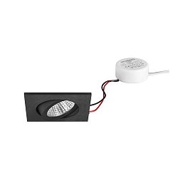 Inbouwarmatuur draaibaar, vierkant IP20, zwart dimbaar 6W 640lm 3000K 20-40� 20-40� CRI 80-89