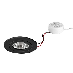 Inbouwarmatuur ITANSA R BB15 rond, stijf LED IP54, zwart dimbaar 6W 680lm 3000K 20-40� 20-40� CRI 80-89