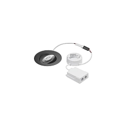 Inbouwarmatuur ABACO ROUND draaibaar, DALI aanstuurbaar, Tunable White IP44, zwart dimbaar 6W 750lm 2700-6500K 36� 36� CRI 82