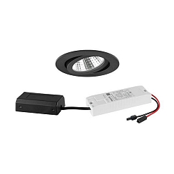 recessed luminaire round, swivelling IP20, black dimmable 6W 640lm 3000K 20-40� 20-40� CRI 80-89