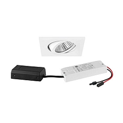 recessed luminaire swivelling, square IP20, white dimmable 6W 640lm 3000K 20-40� 20-40� CRI 80-89