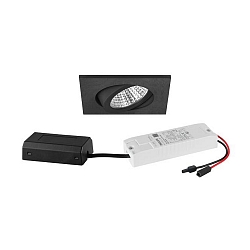 recessed luminaire swivelling, square IP20, black dimmable 6W 640lm 3000K 20-40� 20-40� CRI 80-89