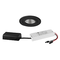 Inbouwarmatuur ITANSA R BB15 rond LED IP54, zwart mat dimbaar 6W 680lm 3000K 20-40� 20-40� CRI 80-89