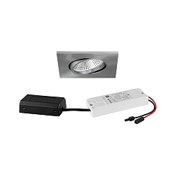 recessed luminaire IP65, glossy, nickel dimmable 7W 620lm 3000K 20-40� 20-40� CRI 80-89
